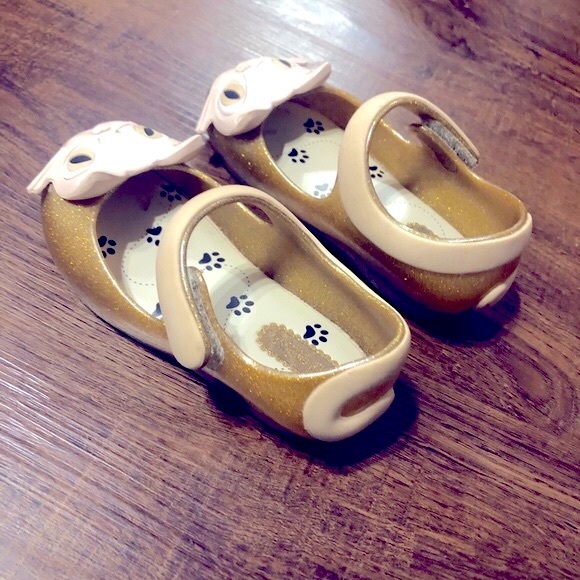 CAT Mini Melissa Ultragirl Gold Mary Jane Shoes Sz 7 - Picture 2 of 13